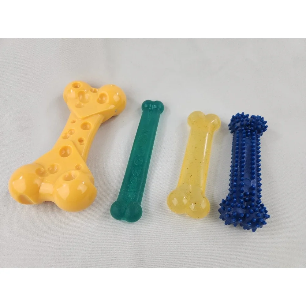 Lot Of Nylabones XL Dura Chew Power  Cheese Bone Dog Toys Flexi Chewer Big Large